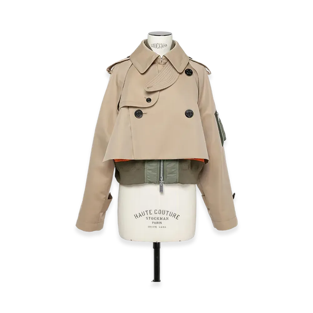 sacai Cotton Gabardine x Nylon Twill Blouson "Beige"