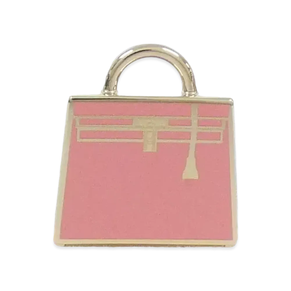 Hermes Curiosite Kelly Charm "Gold/Rose Azalee/Metal"