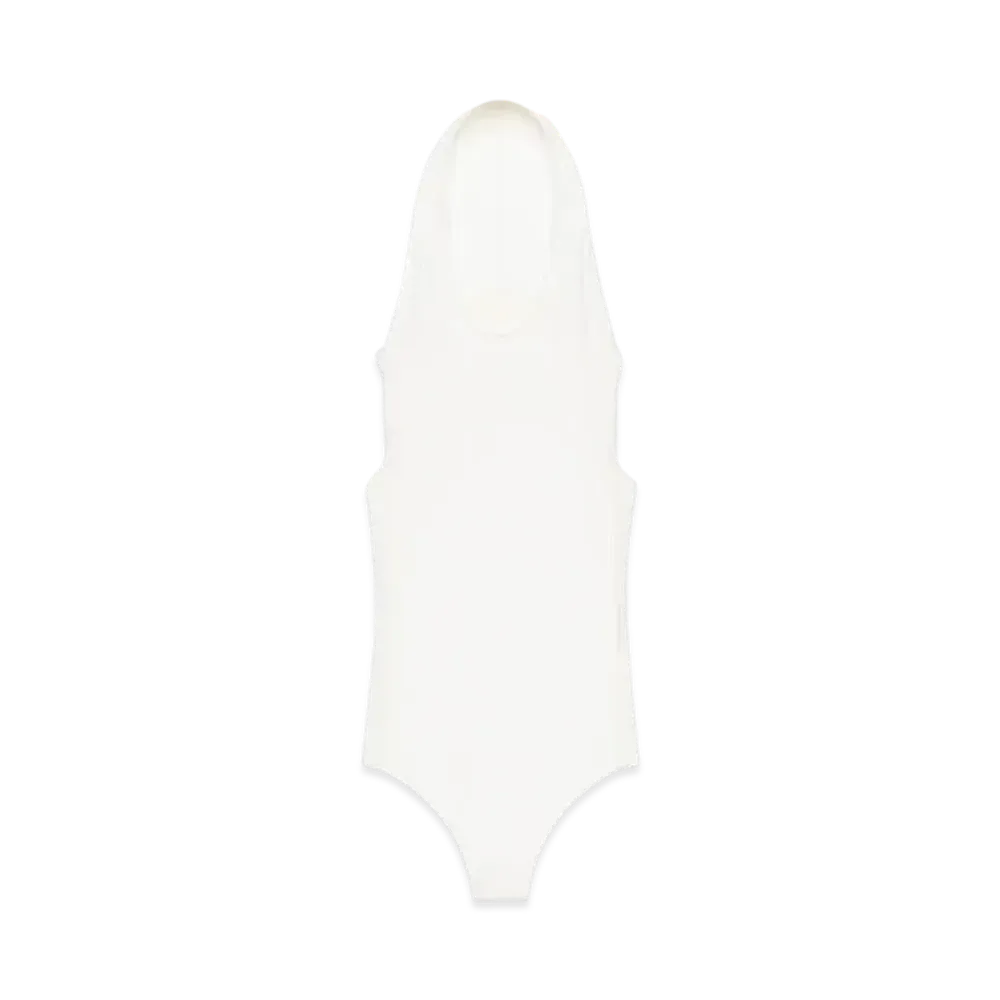 Courreges Illusion Hooded Bodysuit "Heritage White"