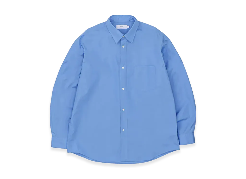 Graphpaper High Count Regular Collar Round Cut Oversized Shirt "Blue"
