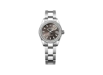 ROLEX Lady-Datejust 28mm Oystersteel & White Gold Diamond 279384RBR "Dark Grey"