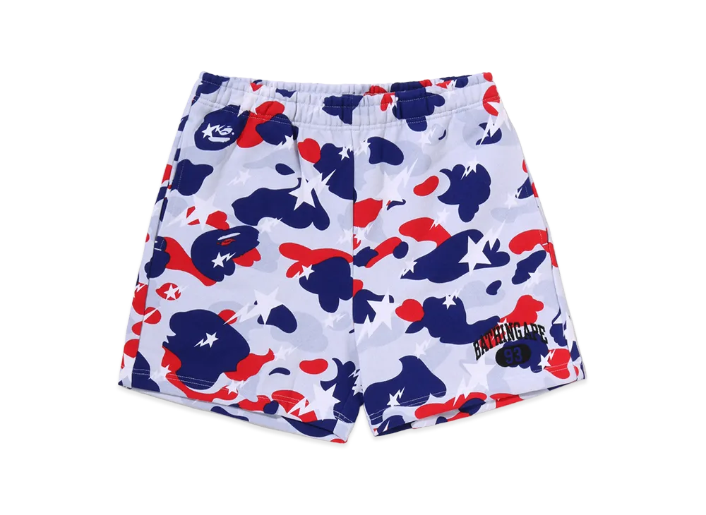 A BATHING APE Women's Sta Strike Camo Sweat Shorts "White"