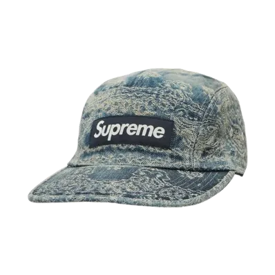 Supreme Bandana Jacquard Denim Camp Cap "Blue" (25SS)