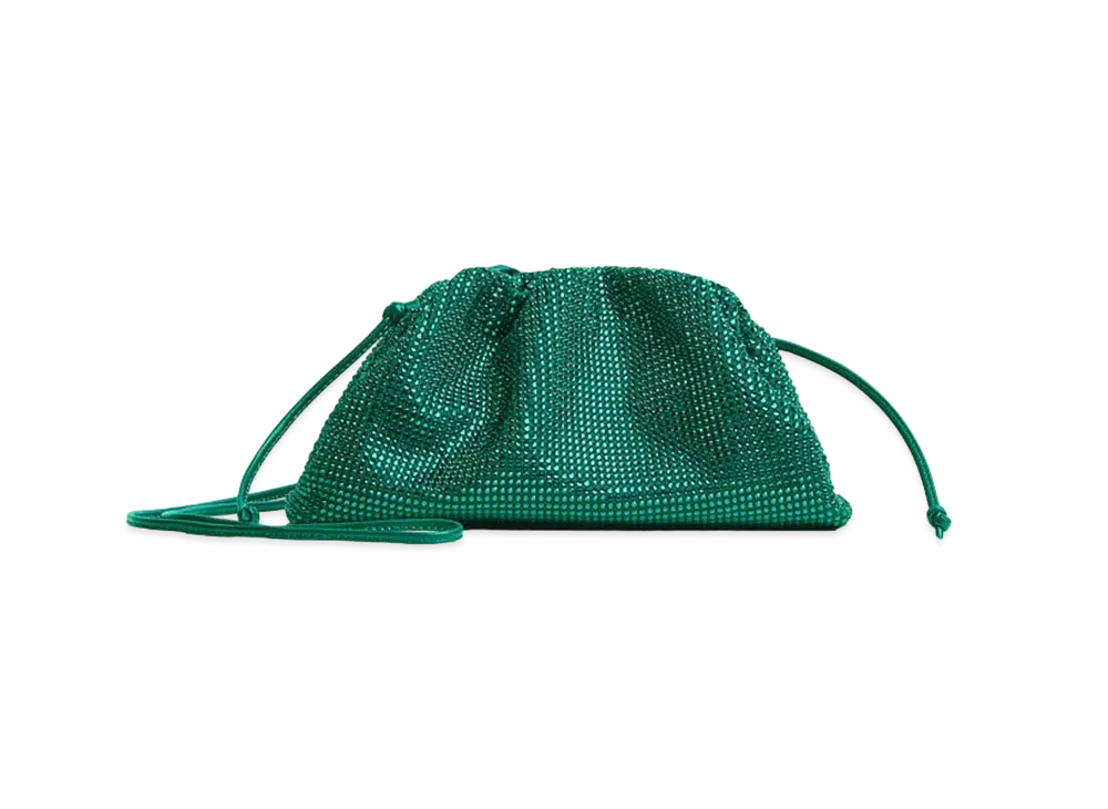 Bottega Veneta Satin Mini Pouch "Emerald"