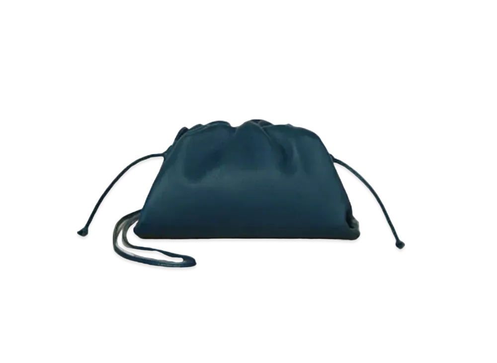 Bottega Veneta Butter Calfskin Pouch Clutch "Dark Blue"