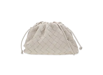 Bottega Veneta Intrecciato Woven Lambskin The Pouch 20 Clutch "Plaster"