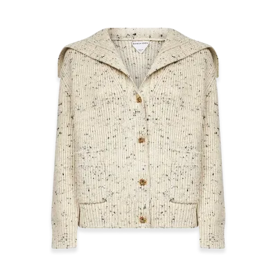 Bottega Veneta Women's Two-Tone Wool Blend Cardigan "White"