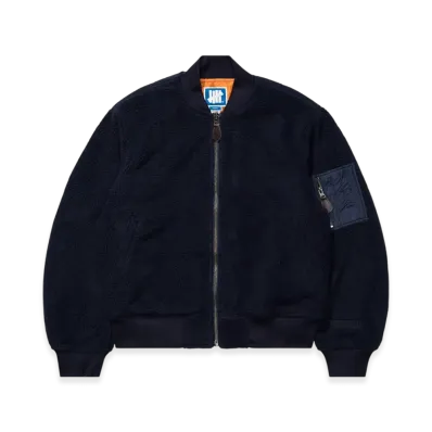 UNDEFEATED Polar Fleece MA-1 Jacket "Navy"