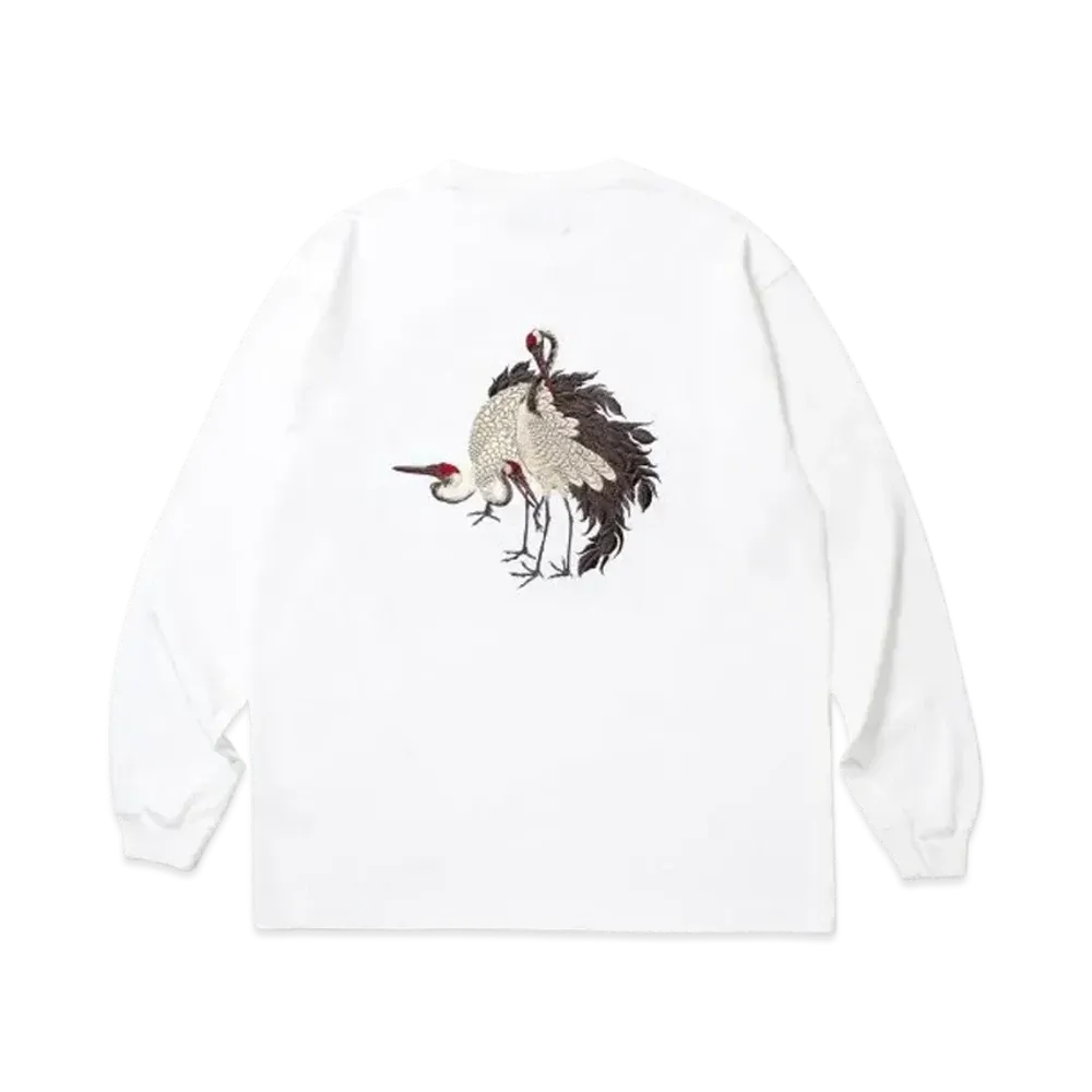 APHRODITEGANG Gakkin x Budspool Red Eyed Crane Embroidery L/S Tee "White"