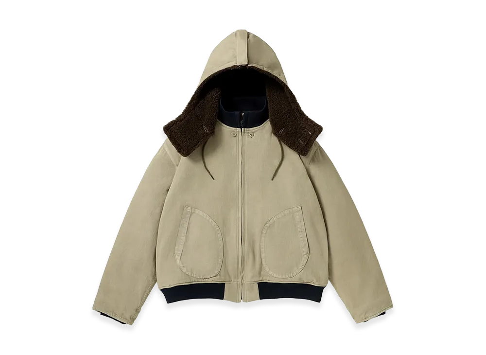 A.PRESSE Vintage WW2 US Navy Deck Hooded Jacket "Beige"
