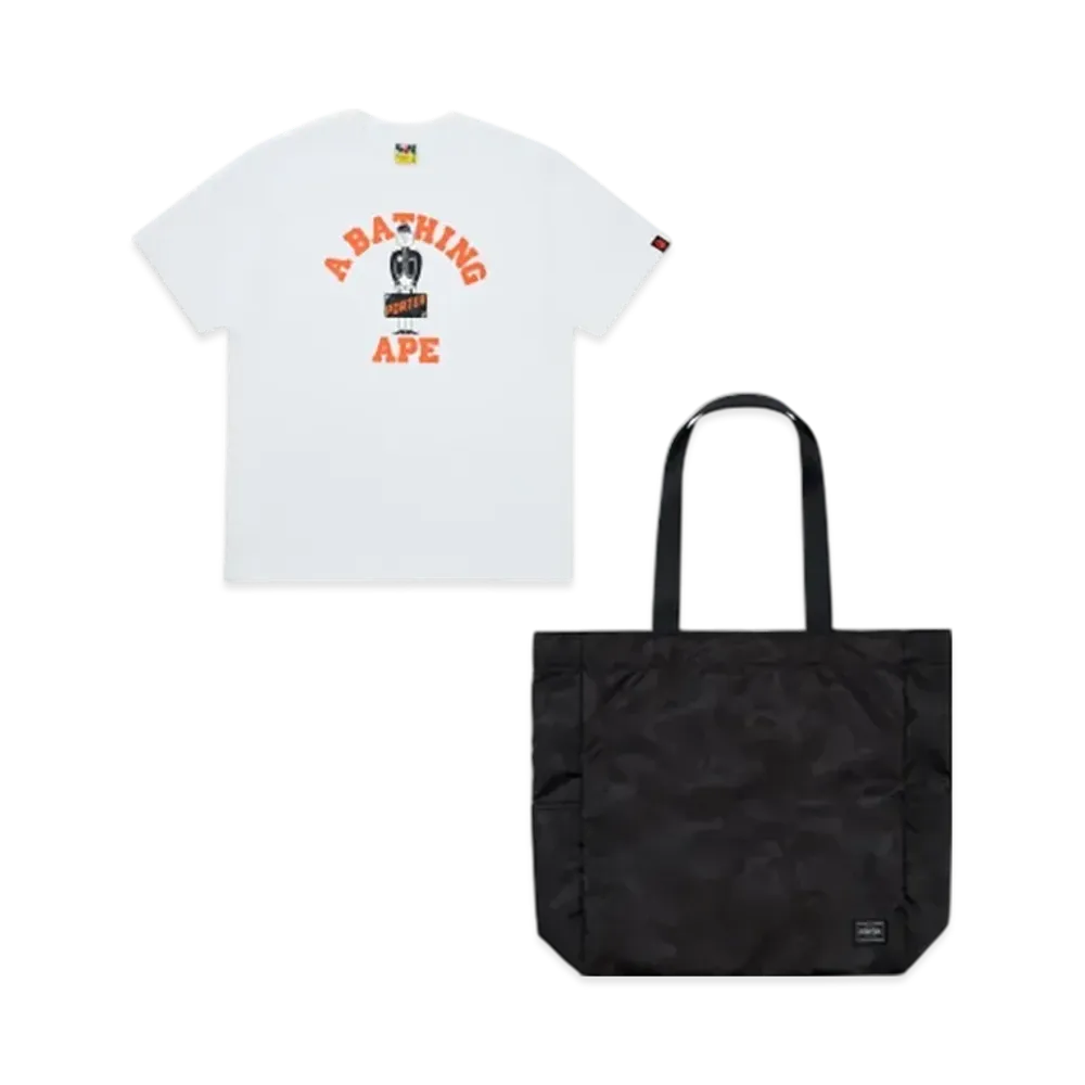 PORTER x A BATHING APE Tee & Tote Set "White"