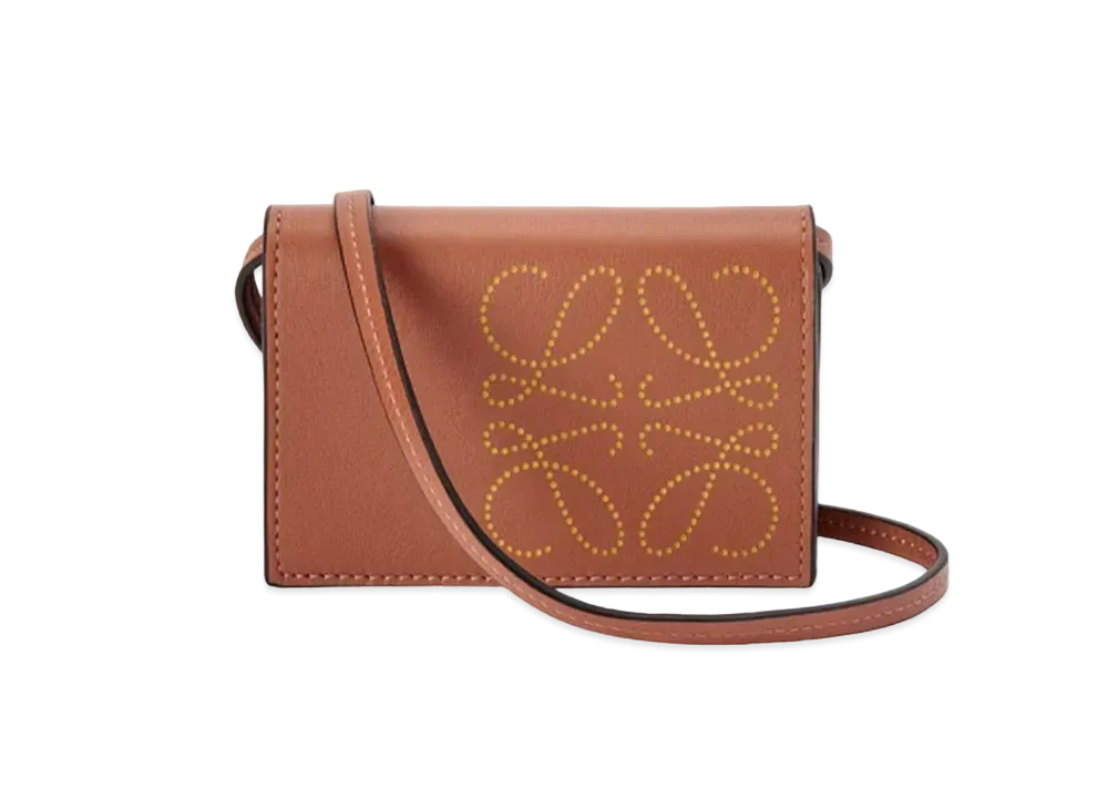 LOEWE Brand Cardholder In Classic Calfskin "Tan / Ochre"