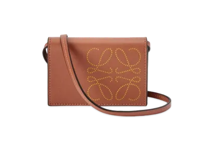 LOEWE Brand Cardholder In Classic Calfskin "Tan / Ochre"
