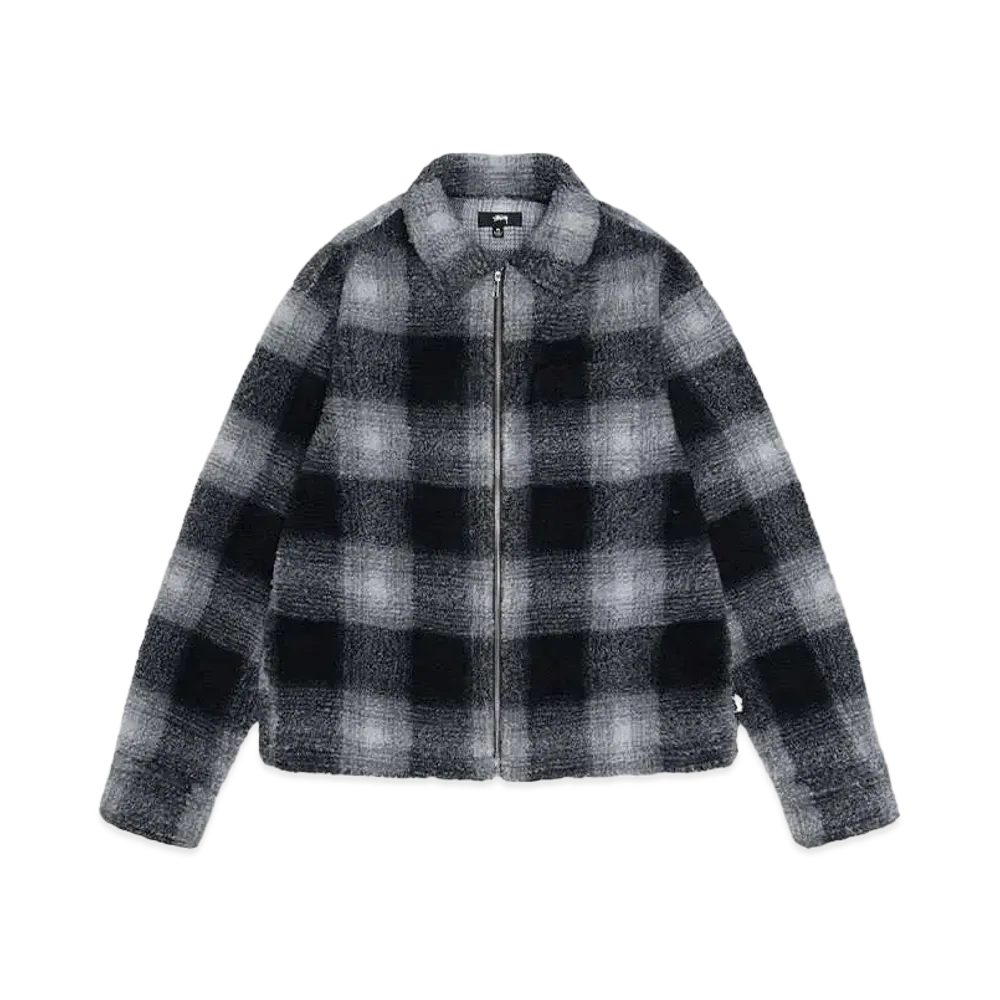 Stussy Zip Sherpa Shadow Plaid "Black"