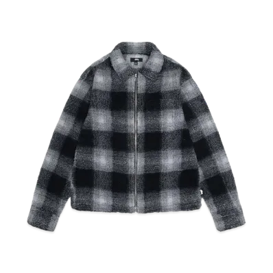 Stussy Zip Sherpa Shadow Plaid "Black"