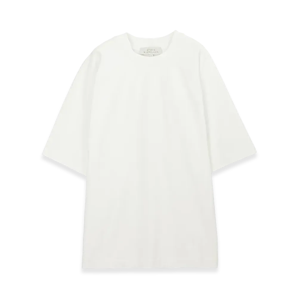 STUDIO NICHOLSON Crew Neck T-Shirt Harlow "White"