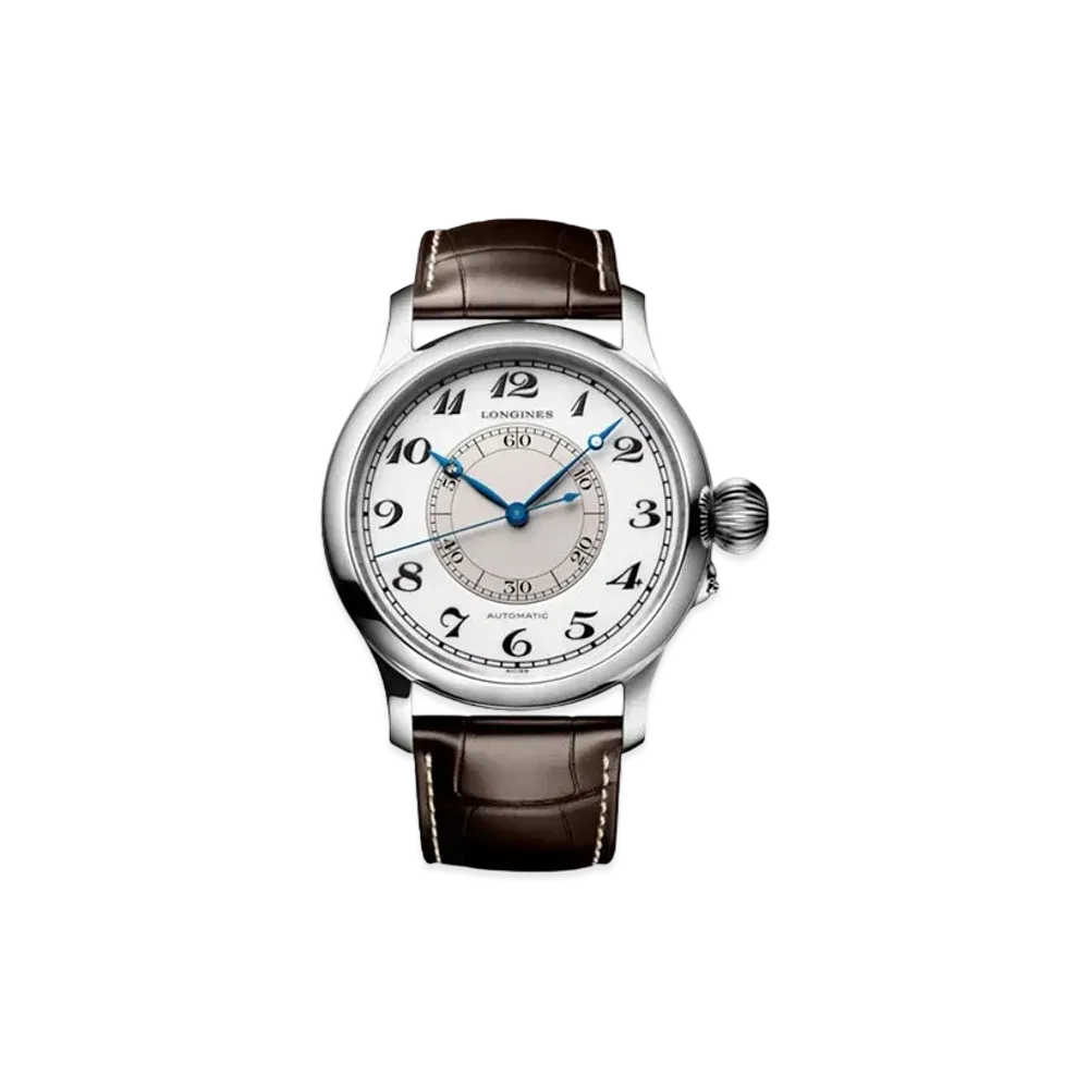 Longines Heritage Avigation Weems Second-Setting Watch 47.50 mm "White Lacquer Polish/Stainless Steel/Brown" L2.713.4.13.0