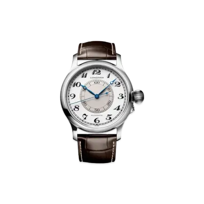 Longines Heritage Avigation Weems Second-Setting Watch 47.50 mm "White Lacquer Polish/Stainless Steel/Brown" L2.713.4.13.0