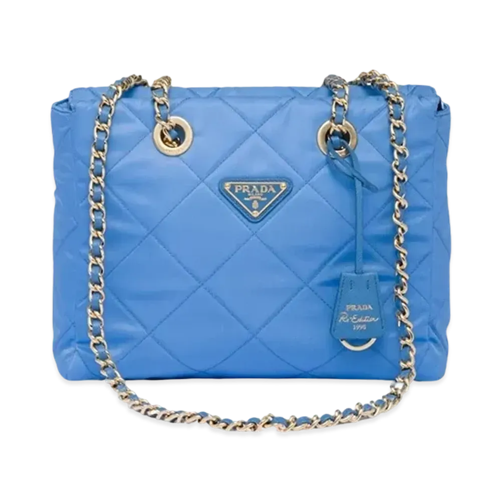 PRADA Re Edition 1995 Chaine Re Nylon Tote Bag "Periwinkle Blue"