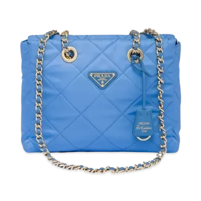 PRADA Re Edition 1995 Chaine Re Nylon Tote Bag "Periwinkle Blue"