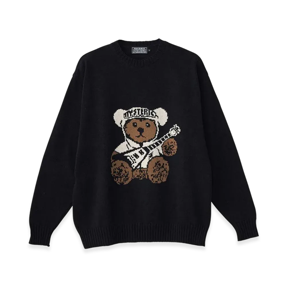 HYSTERIC GLAMOUR Hysteric Teddy Flying V Jacquard Sweater "Black"