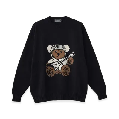 HYSTERIC GLAMOUR Hysteric Teddy Flying V Jacquard Sweater "Black"