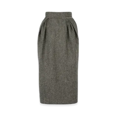 Maison Margiela Women's English Chevron Wool Skirt "Black/White"