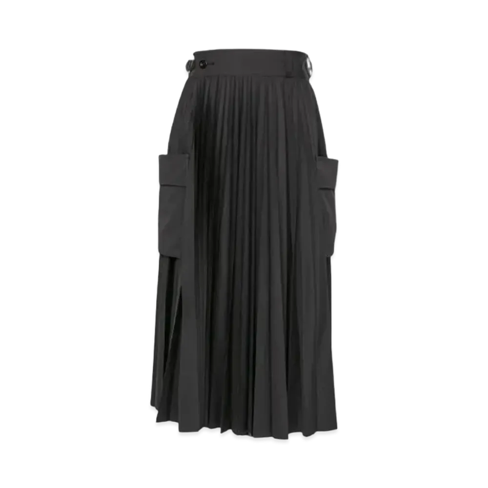 sacai Thomas Mason Cotton Poplin Skirt "Black"