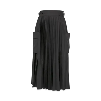 sacai Thomas Mason Cotton Poplin Skirt "Black"