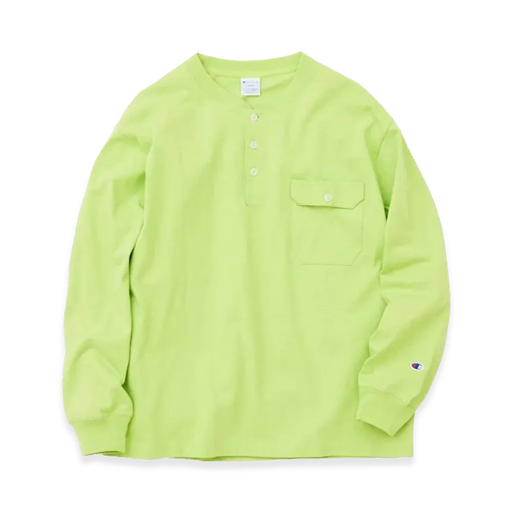 Champion x JOURNAL STANDARD for JS Long Sleeve Henley Neck "Green C"
