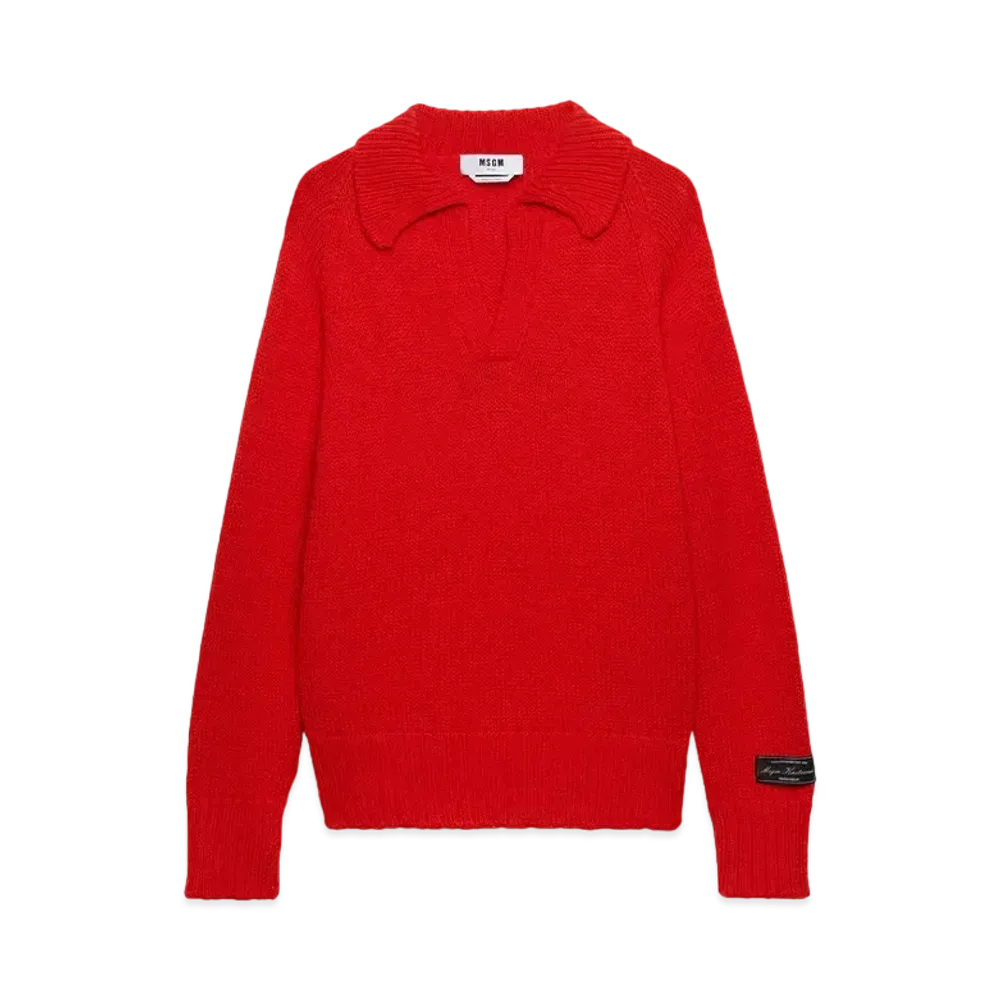 MSGM Blended Wool Knitwear Sweater "Red"