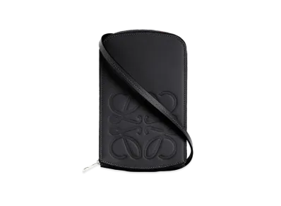 LOEWE Brand Multi-Functional Case In Smooth Calfskin "Black"