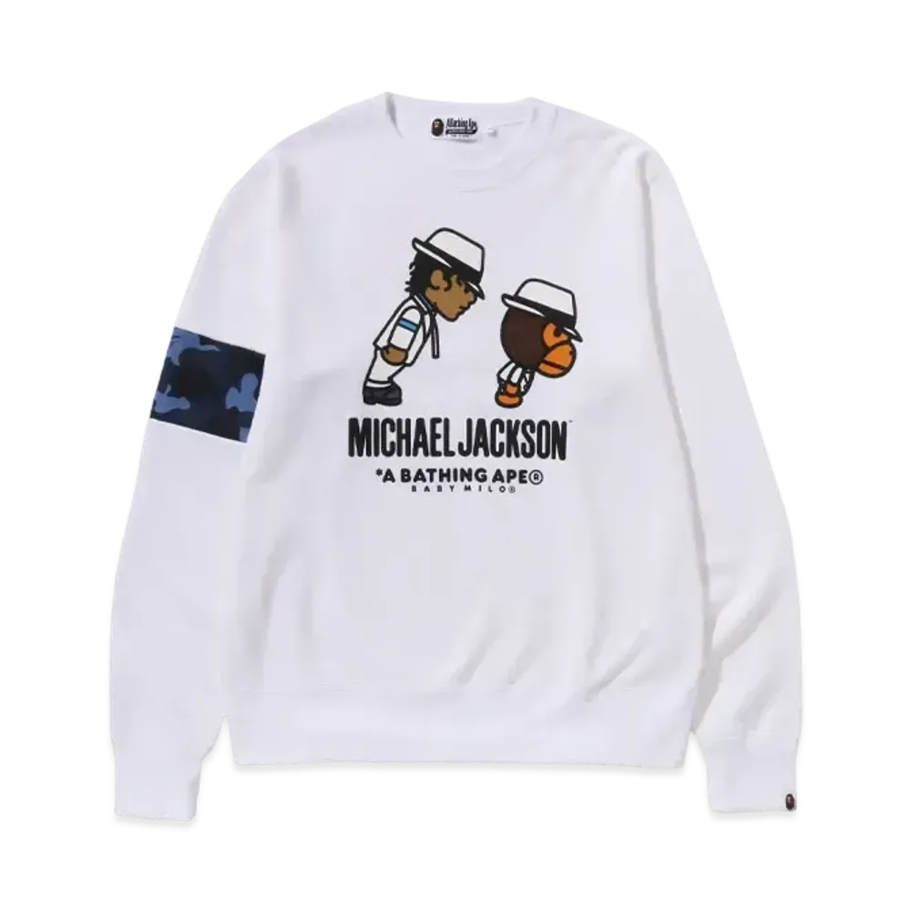 A BATHING APE x MICHAEL JACKSON Baby Milo Crewneck "White"