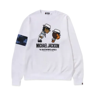 A BATHING APE x MICHAEL JACKSON Baby Milo Crewneck "White"