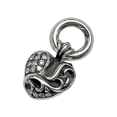 Chrome Hearts Heart Pave Diamond Charm "Silver"