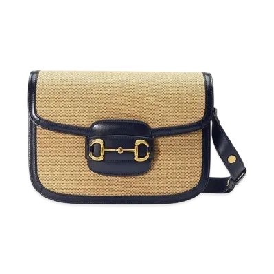 GUCCI Horsebit 1955 Shoulder Bag "Beige"