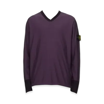 Stone Island 531D5 V-Neck Sweater - 23SS "Ink Blue"