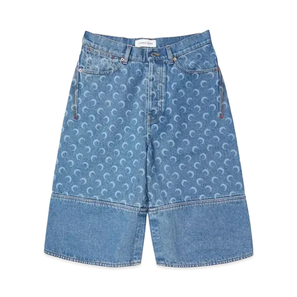 Marine serre MOON LASER DENIM BERMUDAS "LIGHT BLUE"