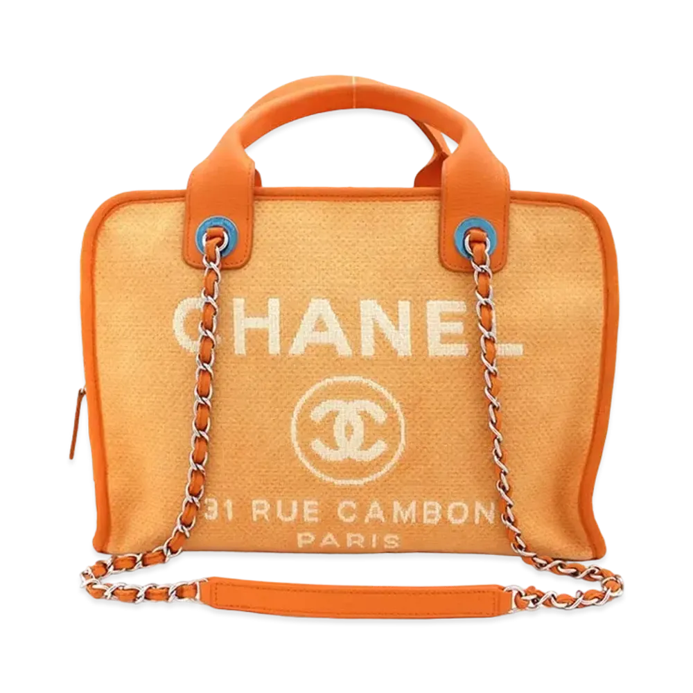 CHANEL Deauville Canvas 2WAY Boston "Orange"