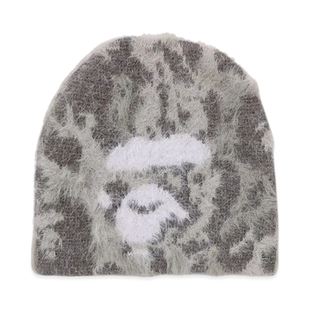 bape レオパード　ビーニー　グレー　新品未使用　完売品 A BATHING APE Wild Leopard Pattern Ape Face Knit Cap 