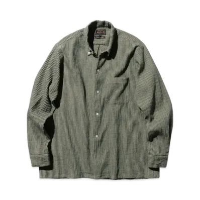 BEAMS Open B.D. Plaid "Olive"