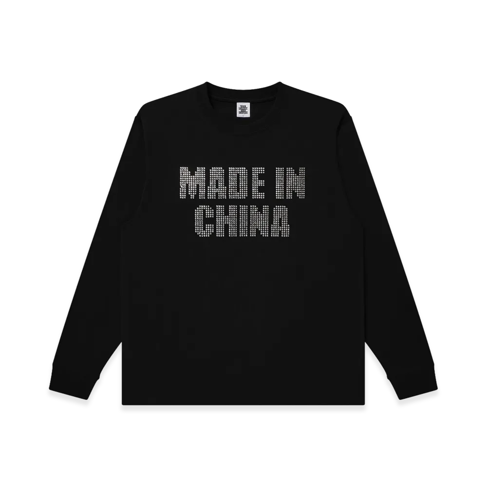 BlackEyePatch Made In China Rhinestone L/S Tee "Black"
