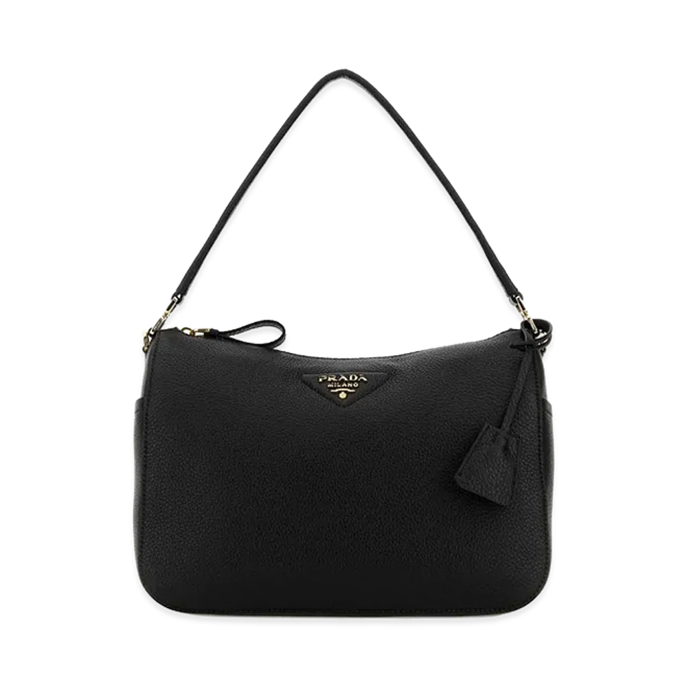 PRADA Women's Leather Medium Shoulder Bag "Black"