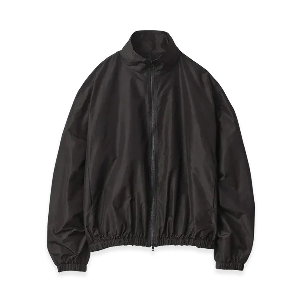 ssstein Pure Silk Tafta Shirred Light Zip Jacket "Black"