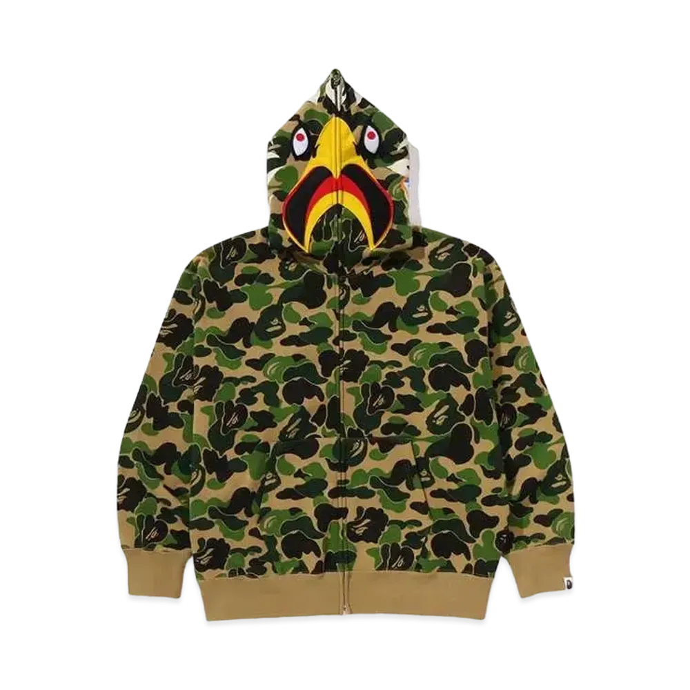 A BATHING APE x READYMADE ABC Camo Eagle Relaxed Fit Full Zip Hoodie "Green"