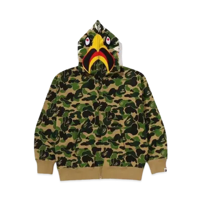A BATHING APE x READYMADE ABC Camo Eagle Relaxed Fit Full Zip Hoodie "Green"