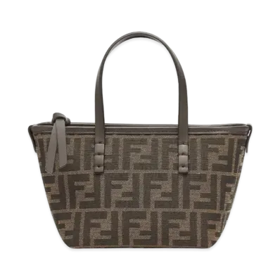 FENDI Roll Mini FF Jacquard Mini Bag "Brown"