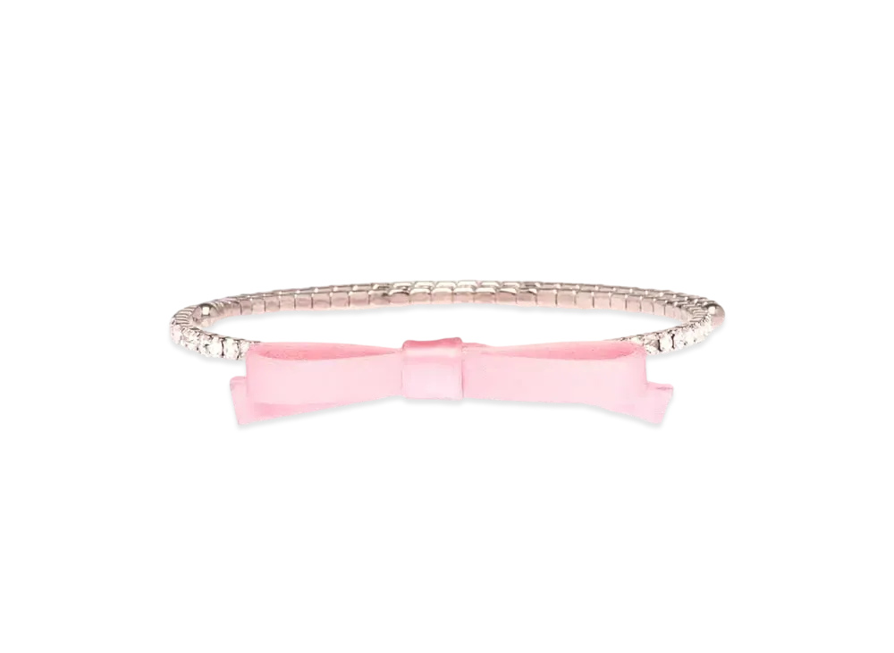 MIU MIU Crystal x Bow Necklace "Pink"