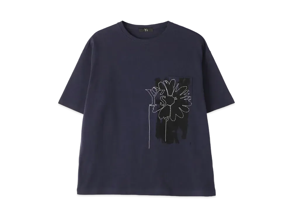 Yohji Yamamoto Y's -ONLINE EXCLUSIVE- Y's FLOWER T-SHIRT "Navy"