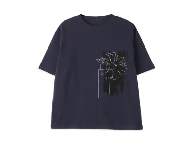 Yohji Yamamoto Y's -ONLINE EXCLUSIVE- Y's FLOWER T-SHIRT "Navy"